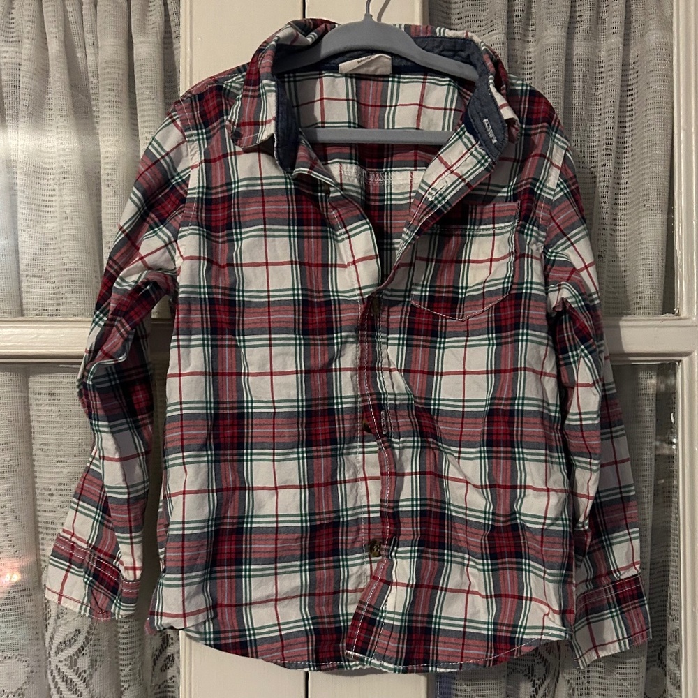 😉Bundle Days😉 Crazy 8 Boys Flannel Button Down Collared Shirt Holiday Christmas